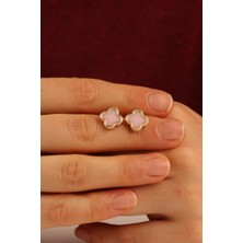 Pembe Yonca Altın Küpe CGKKP0207