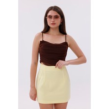 Fundacshoosesxgenıus Kadın Pensli Etek Iç Göstermez Lamineli kadın etek Kadın-Etek