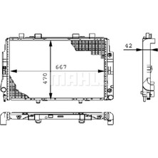 Mahle CR247000S Knecht  Su Radyatörü 667×470×42 Otomatik W140 C140 S420 400 Se S 500 M 119.971 8MK376711174