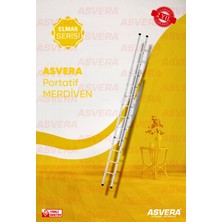Asvera Elmas Serisi - 2 Parça x 3 Metre = 6 Metre Alüminyum Merdiven - Yerli Üretim