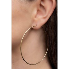 Sacce Scarves & Accessories 76 mm Gold Düz İnce Halka Küpe