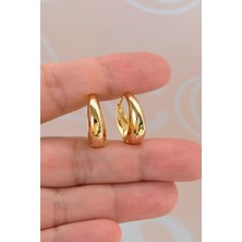 Sacce Scarves & Accessories Gold Renk Bombeli Halka Küpe