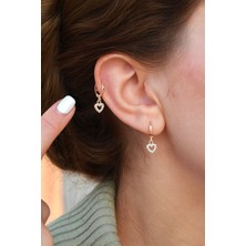 Sacce Scarves & Accessories Içi Boş Kalp Sallantılı Minicik Halka Küpe Kalpli Mini Küpe