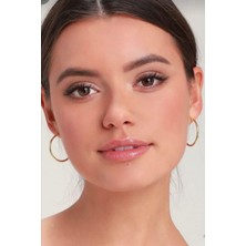 Sacce Scarves & Accessories 36 mm Gold Düz İnce Halka Küpe