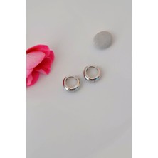 Sacce Scarves & Accessories Gümüş Renkli Mini Bombeli Halka Küpe