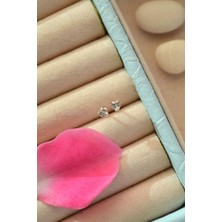 Sacce Scarves & Accessories Mini Tektaş Kalp Küpe Kalp Taşlı Küpe Kalpli Küpe 3 mm
