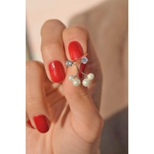 Sacce Scarves & Accessories Gümüş Renk Zirkonlu İnci Küpe