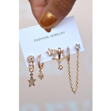 Sacce Scarves & Accessories Asimetrik Yıldızlı Küpe Seti 6 Parça