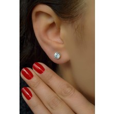 Sacce Scarves & Accessories 6 mm Zirkon Taşlı Tektaş Küpe