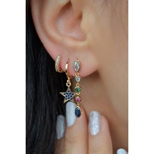 Sacce Scarves & Accessories Renkli Yıldızlı 3'lü Set Küpe