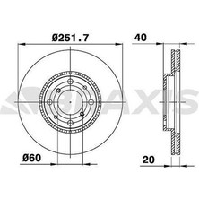 Braxis AE0106 AE0106 Ön Fren Diski Havalı Suzuki Maruti Ritz 09-Splash 08-Swift 05-Vauxhall Agila 08-14 Legacy 00-03 251X4 4708241
