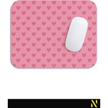 Nilizma Pembe Renkli Kalpli Desenli Ergonomik Mouse Pad - 23 cm x 19 cm - Kaydırmaz Taban Ev ve Ofis Kullanımı Fare Altlığı Mousepad