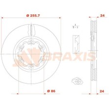 Braxıs AE0849 On Fren Aynası Havalı B2500 Pıck Up 98>02 Ranger 2.5 Tdcı Pıc Kup 02>06 256×5