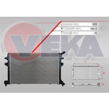 VEKA-16-4448B - Su Radyatoru Brazıng Gecmelı (Yardımcı Radyator) Volkswagen Golf Vıı (5g1) 1.6 Tdı A-T/m-T 2012-