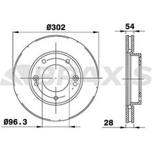 Braxıs AE0367 On Fren Dısk Aynası Havalı Kıa Sorento 2.5 Crdı 02> (302×28×26×96.3×54)