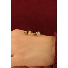  Taşlı Altın Küpe CGKKP0205