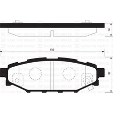 Sangsın SP2118 Arka Balata Subaru Forester 08-13 Impreza 08-12 Legacy 03 Outback 03-09 Xv 12 GDB3373