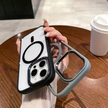 Iphone 15 Pro Uyumlu Kılıf Magsafe ve Şeffaf Lens Koruyuculu