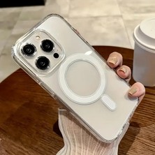 Iphone 15 Pro Uyumlu Kılıf Magsafe ve Şeffaf Lens Koruyuculu