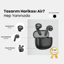Shaza Air7 Gürültü Azaltma Enc 4 Mikrofonlu Bluetooth 5.3 Tws Kulaklık Siyah