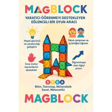 Magblock 72 Parça Manyetik Yapı Blokları - Tamamı Mıknatıslı - Destekleyici Set