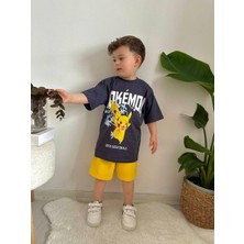 Pokemon Pikachu Erkek Çocuk Alt Üst Şortlu Takım