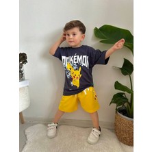 Pokemon Pikachu Erkek Çocuk Alt Üst Şortlu Takım