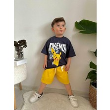 Pokemon Pikachu Erkek Çocuk Alt Üst Şortlu Takım