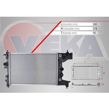VEKA-16-1611B - Su Radyatoru Brazıng Opel Astra J 1.6i  A-T  2009-2016