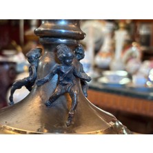 1950 Ler 61 cm Boyunda Fransız Bakırdan Abajur