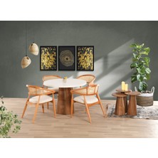 Yuvaset Home Uyar (Sadece Masa) Beyaz Highgloss Piramit Ayak 100*100 Pota Sabit Masa