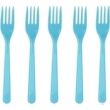 Plastik Mavi Çatal 25'li