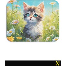 Nilizma Sevimli Kedi Desenli Renkli Ergonomik Mouse Pad - 23 cm x 19 cm - Kaydırmaz Taban Ev ve Ofis Kullanımı Fare Altlığı Mousepad