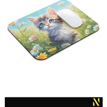 Nilizma Sevimli Kedi Desenli Renkli Ergonomik Mouse Pad - 23 cm x 19 cm - Kaydırmaz Taban Ev ve Ofis Kullanımı Fare Altlığı Mousepad