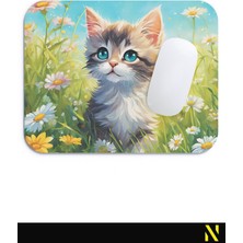 Nilizma Sevimli Kedi Desenli Renkli Ergonomik Mouse Pad - 23 cm x 19 cm - Kaydırmaz Taban Ev ve Ofis Kullanımı Fare Altlığı Mousepad