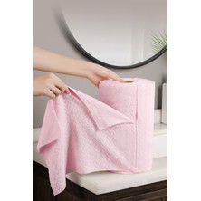 Fantasti Clean Çok Amaçlı Rulo Mikrofiber Temizlik Bezi 30x30 50 Yapraklı Desenli Pembe
