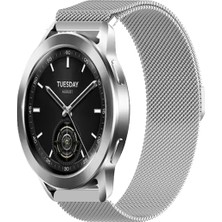 Tagomoon Xiaomi Watch S1 / S1 Pro / S1 Active / S2 / S3 ile Uyumlu Kordon Hasır Metal Örgü Mıknatıslı Milano Kayış
