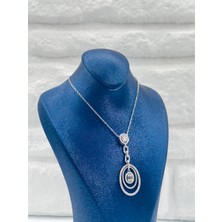 Pırlanta Montür Özel Tasarım Baget Kadın Gümüş Kolye