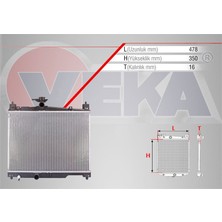 VEKA-16-4316B - Su Radyatoru Brazıng Toyota Yarıs (_CP10) 1.0i M-T 1999-2005