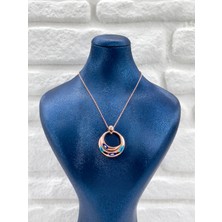 Rose Gold Tasarım Nazar Boncuklu Kadın Gümüş Kolye