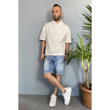 Polo Yaka Ekru Tişört