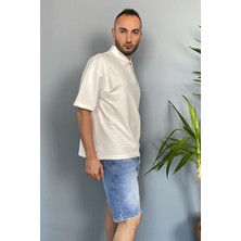 Polo Yaka Ekru Tişört