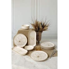 Keramika Taupe Bloom Kahvaltı Takımı 12 Parça 6 Kişilik 22519-28-29