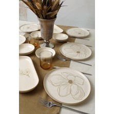 Keramika Taupe Bloom Kahvaltı Takımı 12 Parça 6 Kişilik 22519-28-29