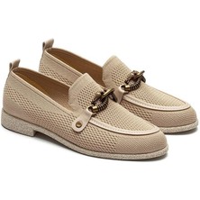 Kadın Günlük Loafer Makosen Tokalı Triko Ayakkabı 12200