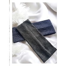 Kalın Saç Bandı, Kalın Simli Elastik Saç Bandı, Soft Elastic Winter Ear Warmer, Gray (Lacivert Sim