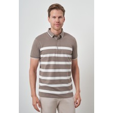  Erkek Vizon Trend Rınger Polo Yaka T-Shirt