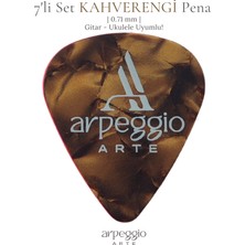 arpeggio ARTE 7’li Kahverengi Gitar ve Ukulele Pena Seti + Pena Taşıma Kutusu Hediye | Selüloid Pena (0,71MM)