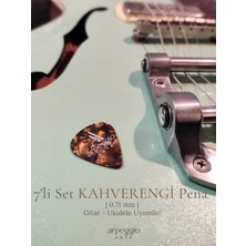 arpeggio ARTE 7’li Kahverengi Gitar ve Ukulele Pena Seti + Pena Taşıma Kutusu Hediye | Selüloid Pena (0,71MM)
