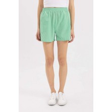 DeFacto Yüksek Bel Kısa Paça Poplin Şort C9303AX24SM